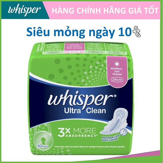 Nguyên thùng băng vệ sinh Whisper Siêu mỏng ngày 16x10 miếng