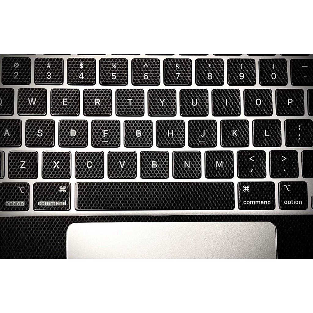 Miếng dán bàn phím MACBOOK mẫu 3M hở đèn Led hình skin decal Black Matrix Camo Nordic Electric Brush Carbon Black Đen Sh