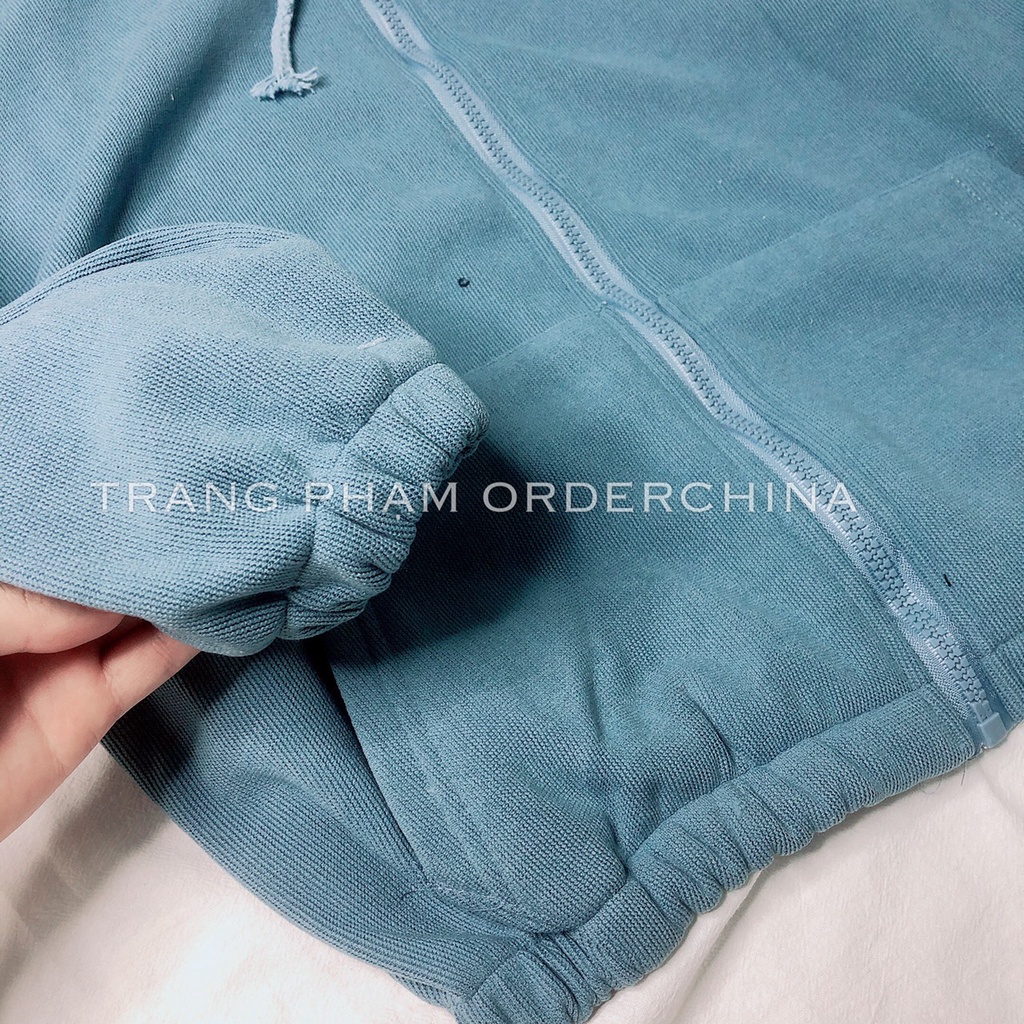 Áo Khoác Nữ Nỉ Có Mũ, Hoodie Trơn Basic Kéo Khóa Có Lót Lông