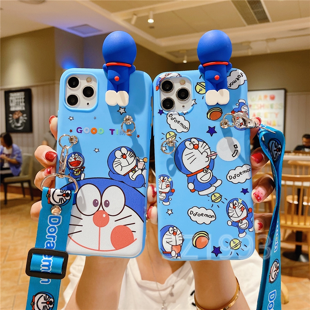 DORAEMON SAMSUNG Ốp Lưng In Hình Doraemon Đáng Yêu Có Dây Đeo Cho Samsung A21S A51 A71 A70 A50 A30S A50S A30 A20 A10 M10 A10S A20S A8 2018