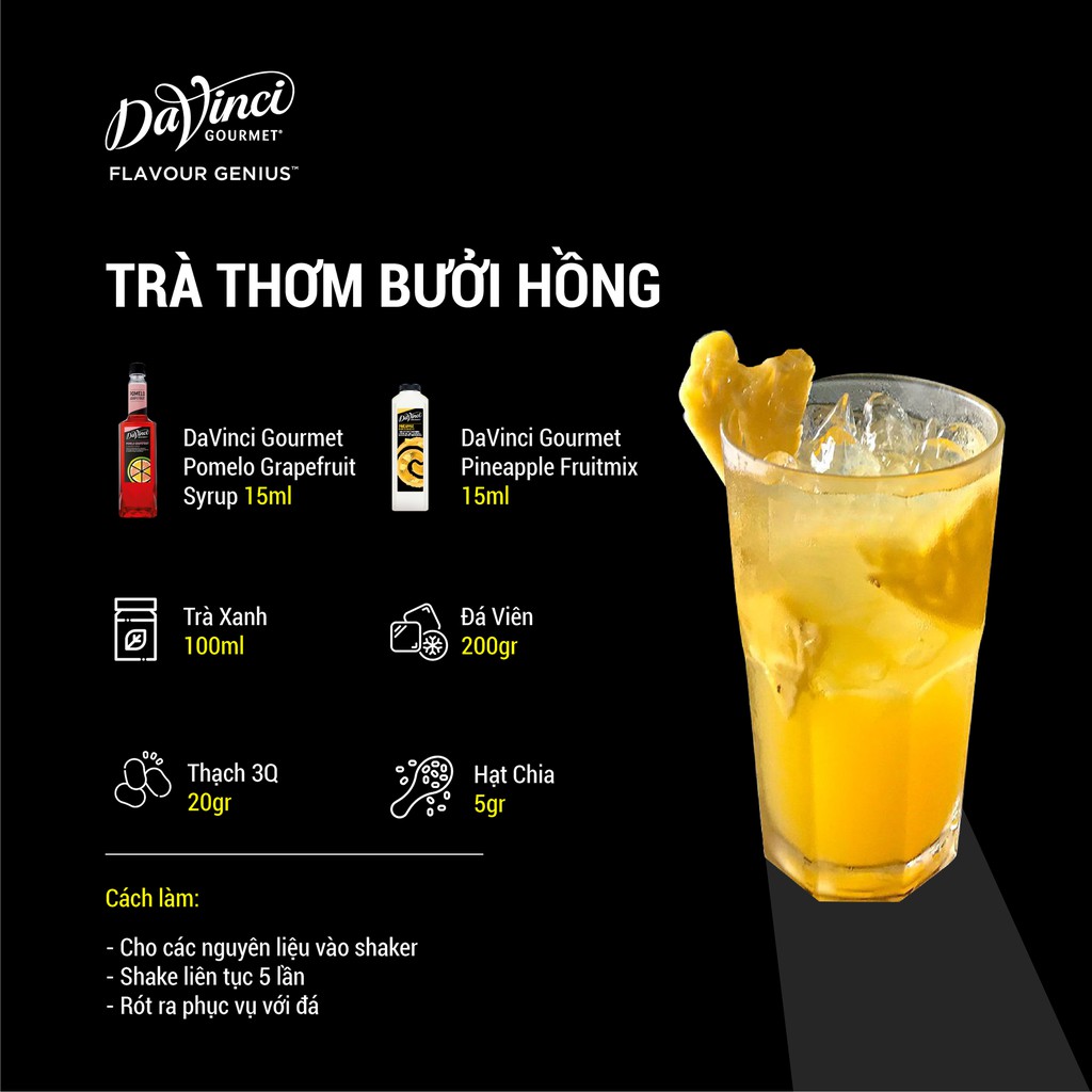 Siro Hương Bưởi hồng / Pomelo Grapefruit Syrup - DaVinci Gourmet
