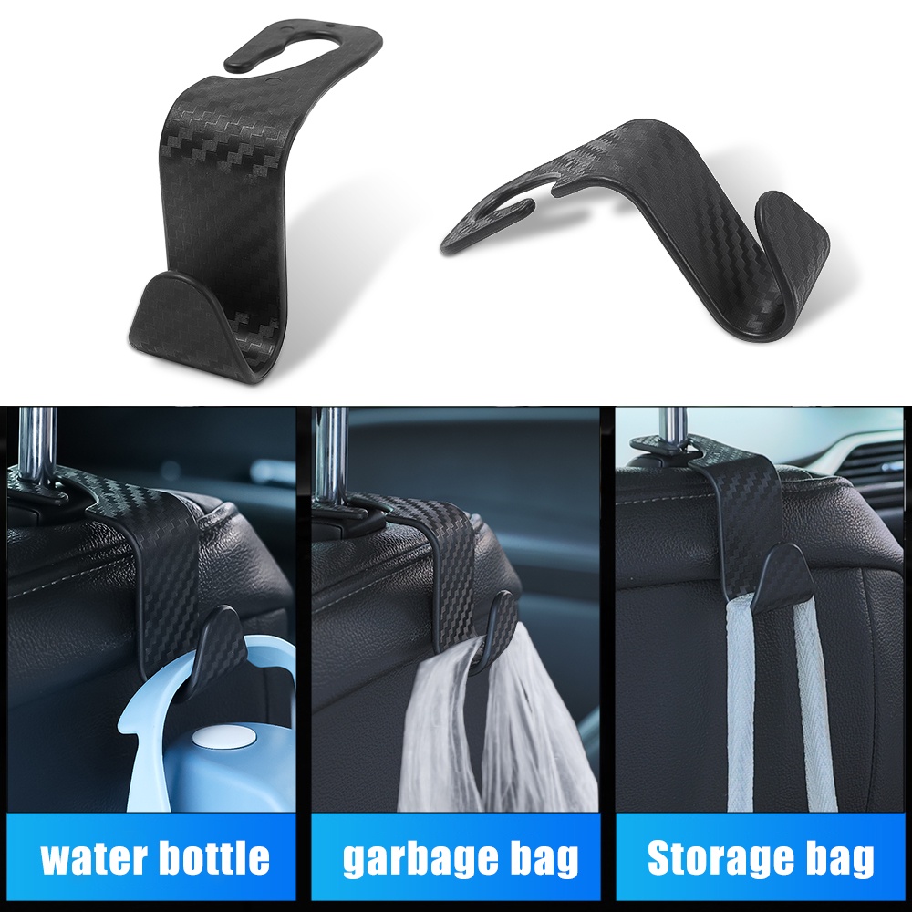 1 Móc / Giá Đỡ Túi Xách / Ghế Ngồi Xe Hơi Bằng Sợi Carbon Nhỏ Gọn Thông Dụng