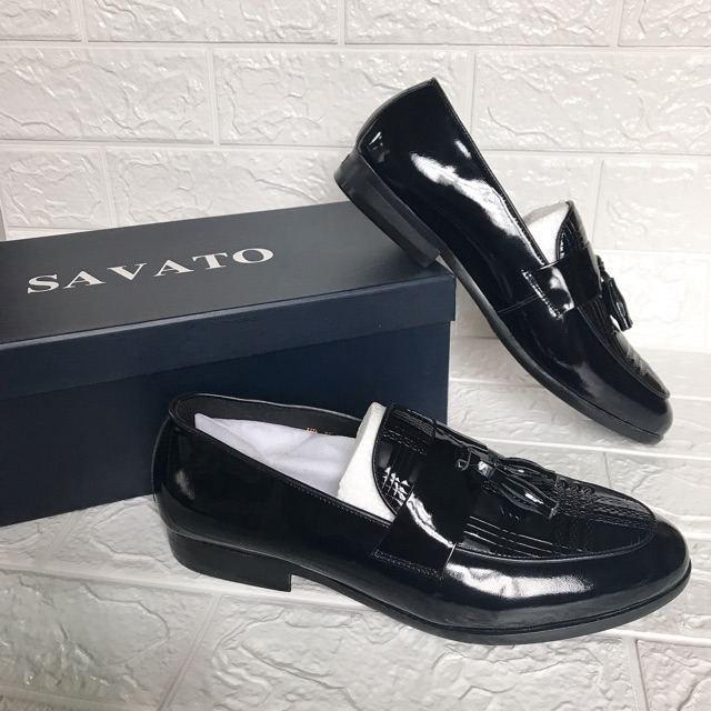 Giày lười bóng nam công sở SAVATO vân chuông