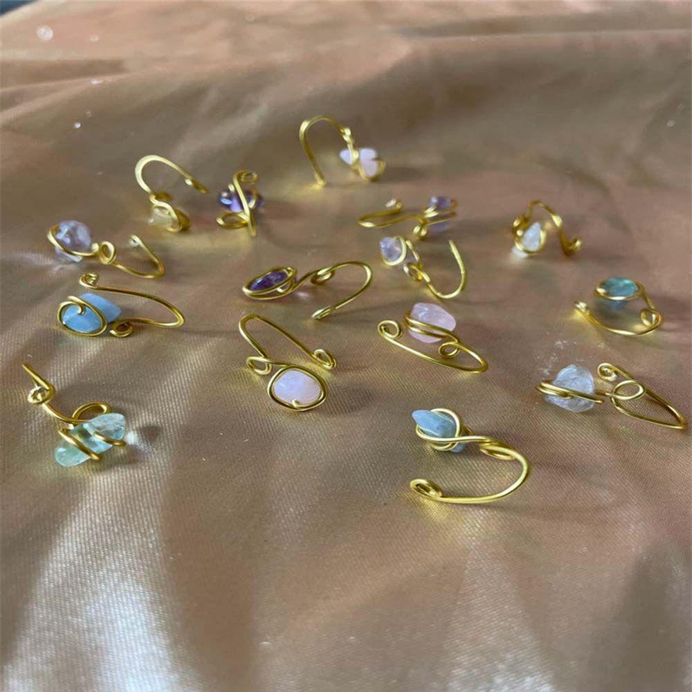 VANES1 Khuyên Mũi Giả Xỏ Một Bên Mũi Màu Sắc Tinh Tế Phong Cách Punk