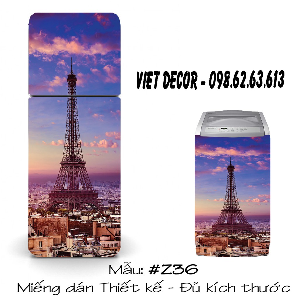 Miếng dán Tủ lạnh Thành Phố - Dày dặn, Chống thấm nước - Decal dán Tủ lạnh nhiều Kích cỡ - Màu sắc Đẹp - Viet Decor