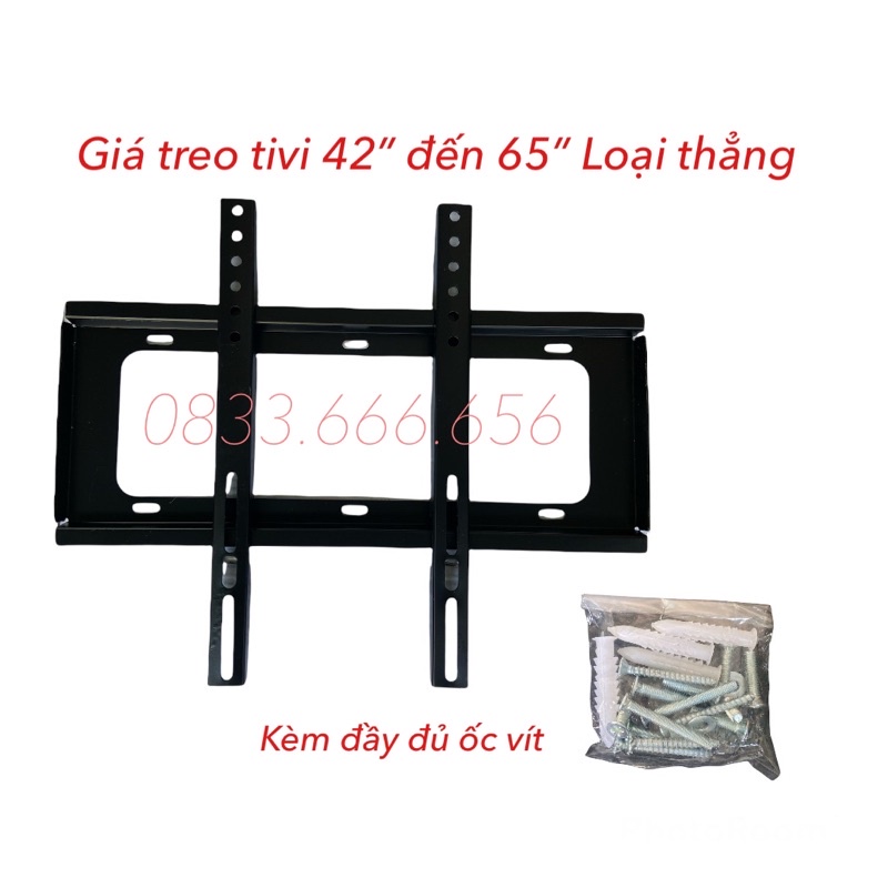 Giá treo tivi - khung treo tivi - kệ treo tivi thẳng tường thích hợp cho ti vi 42” - 65” 42inch đến 65inch