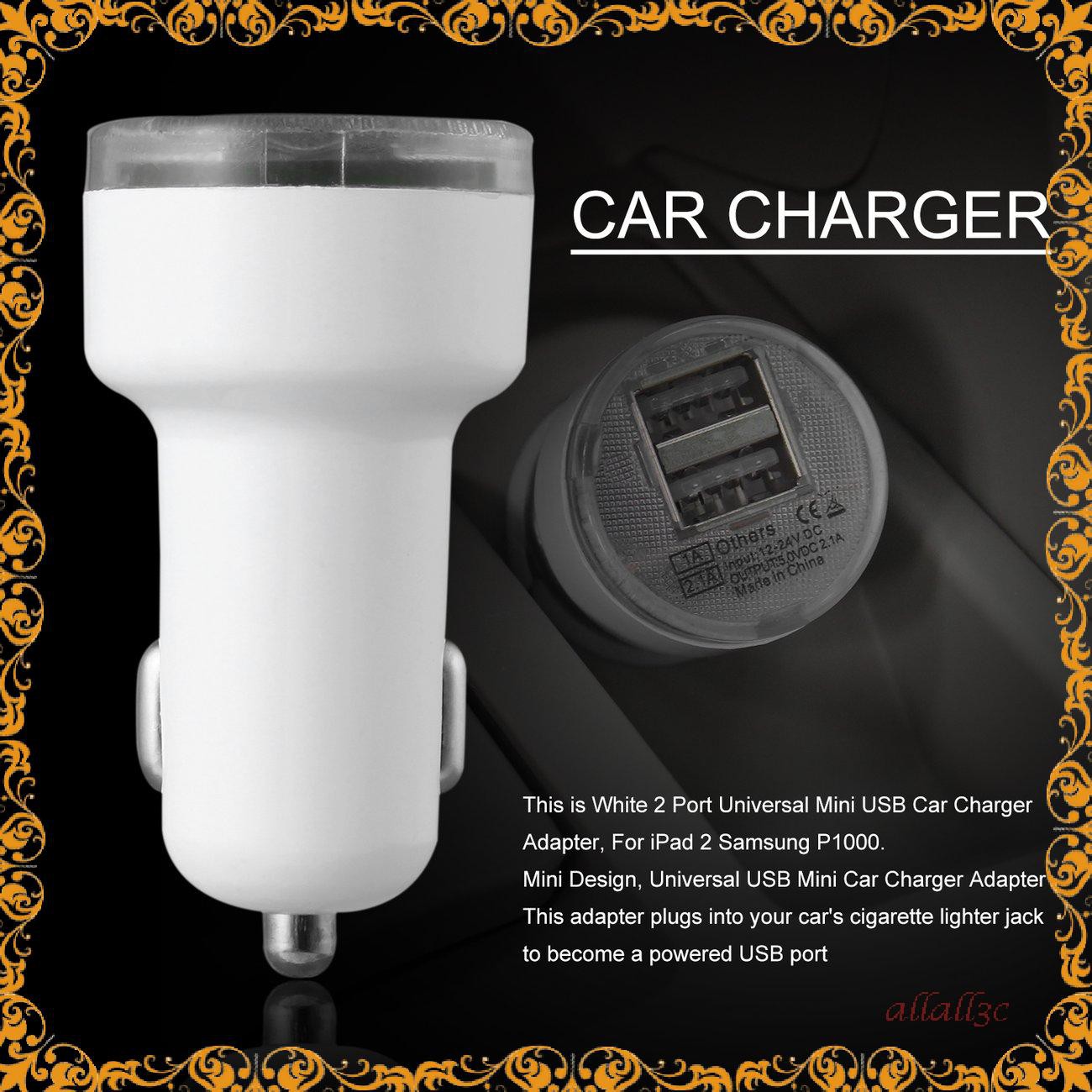 Dual 2 Port USB Car Power Charger Adapter for iPad2 3 For iPhone4 4S For iPod MP3[╭(′▽`)╭(′▽`)╯]