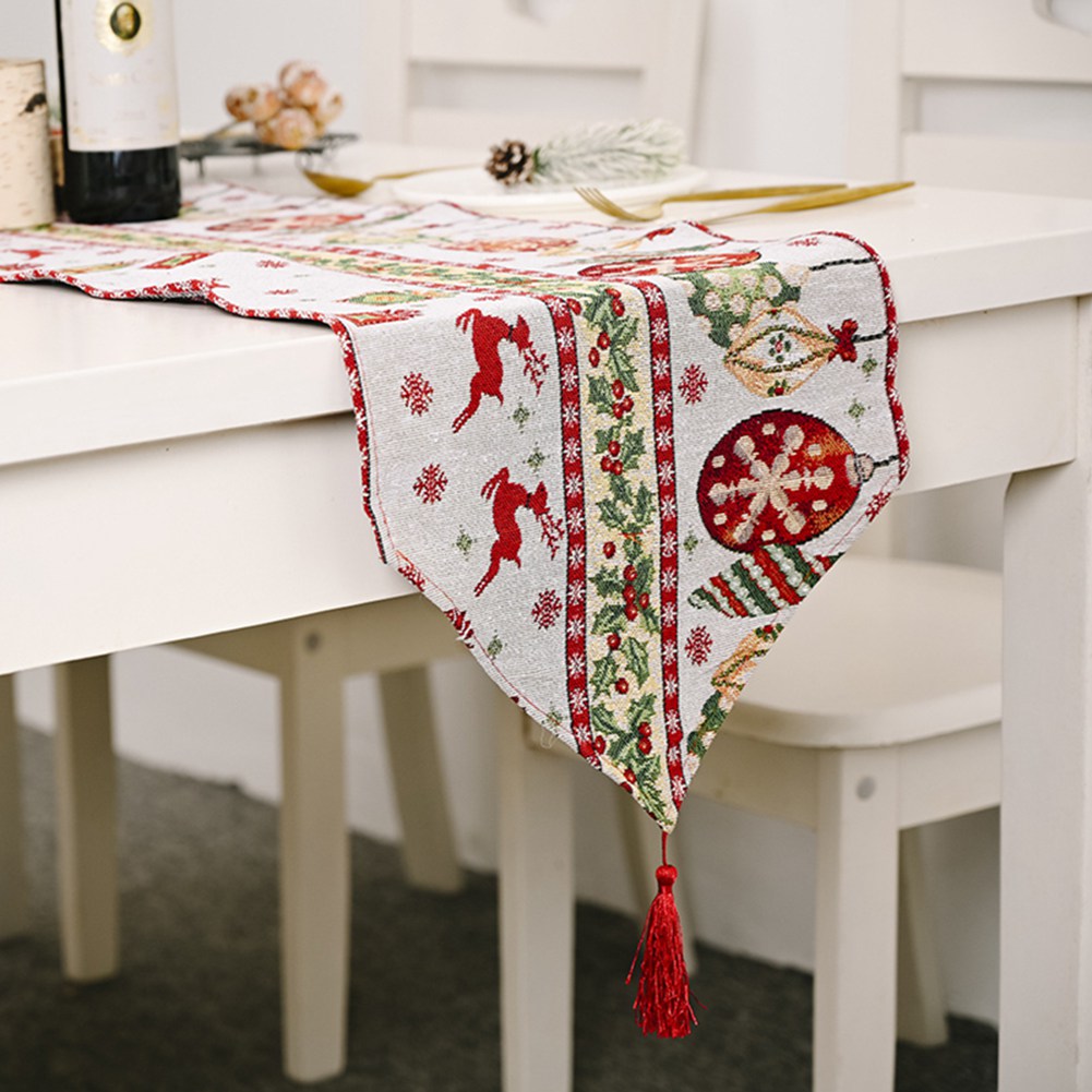 Equalistic New Christmas decorations knitted fabric table runner creative Christmas tablecloth