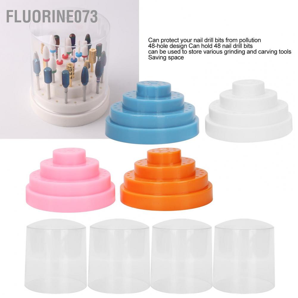 [Hàng mới về] Set 4 hộp 48 lỗ chứa giữ đầu mài mũi khoan móng tay