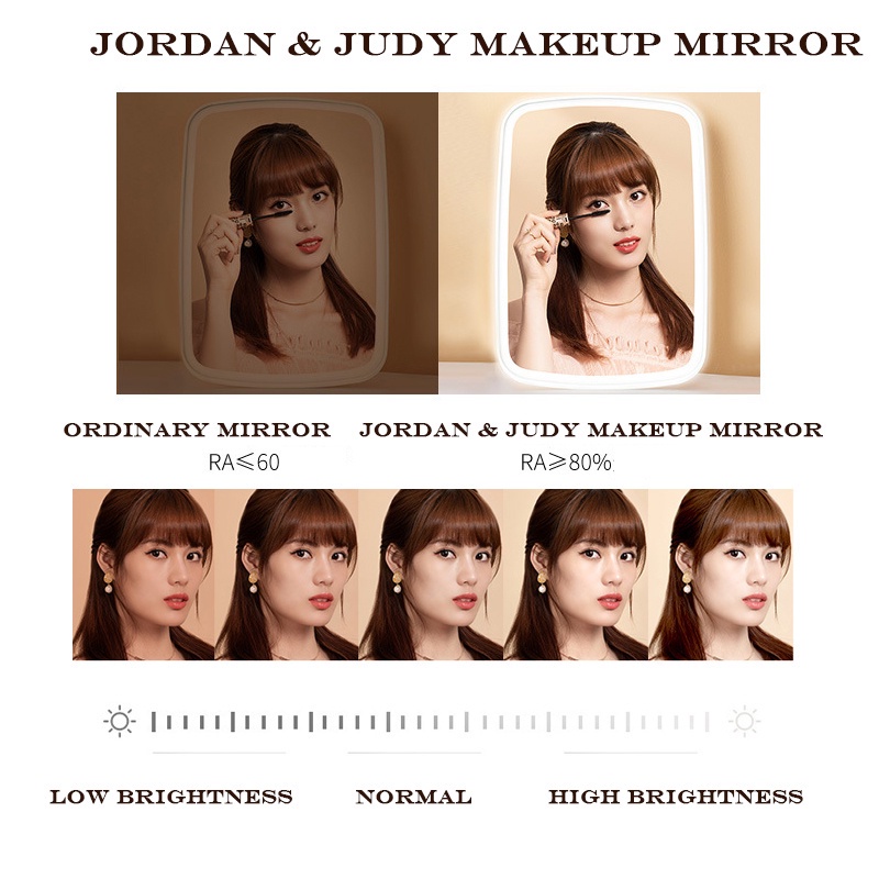 GƯƠNG TRANG ĐIỂM CÓ ĐÈN LED 3 MÀU JORDAN JUDY NV026/NV505 / DOCO