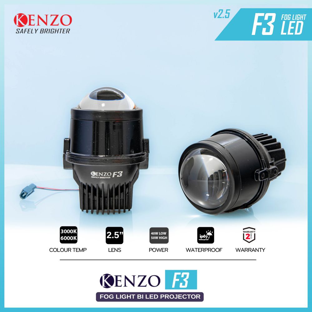 Bi-led gầm Kenzo F3 50W 2.5" gương cầu led xe ô tô xe máy biled oto Xlight GTR Redpro Red magic titan gold platium F10