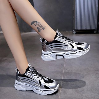 [ giá sỉ] [ giày thể thao nữ phản quang ] 💓kimshoes💓giày thể thao sneaker nữ phản quang buộc dây 💓thời trang đẳng cấp
