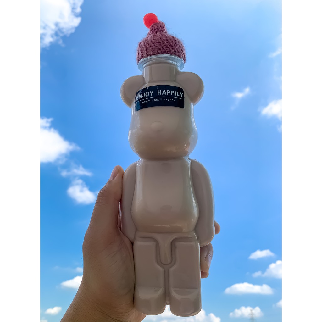 Bình nước cute, chai đựng nước, bearbrick