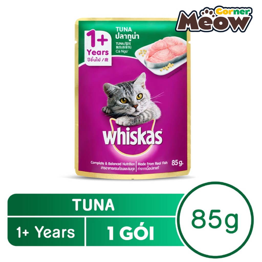 Pate Whiskas cho mèo dạng gói đủ vị 85g