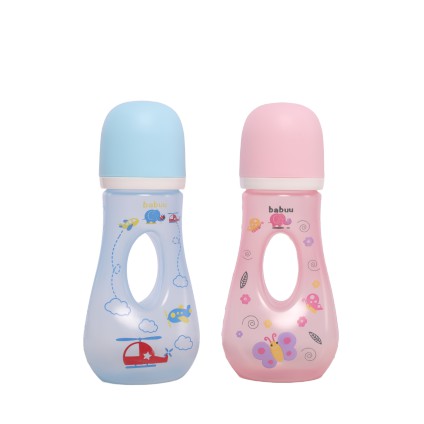 Bình sữa tay cầm khoét lỗ Babu Baby 150m/240mll Nhật Bản