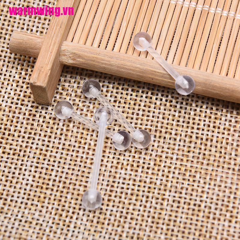 Set 10 Khuyên Lưỡi Bằng Acrylic Mềm Trong Suốt