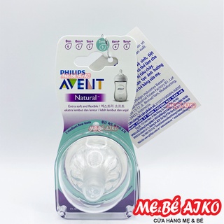 Vỉ 2 núm ty silicone Philips Avent mô phỏng tự nhiên