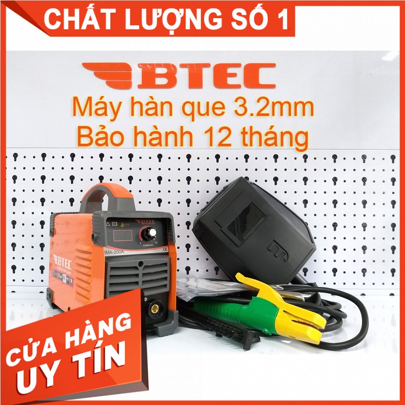 Máy hàn BTEC MMA-200A Inverter chính hãng - hàn sắt que 3.2mm, công nghệ Nhật bản, BH 12 tháng toàn quốc