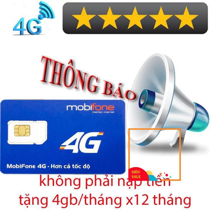 SIM 4G Mobi vào mạng trọn gói 1 năm không phải nạp tiền - Sim 3g 4g giá sinh viên