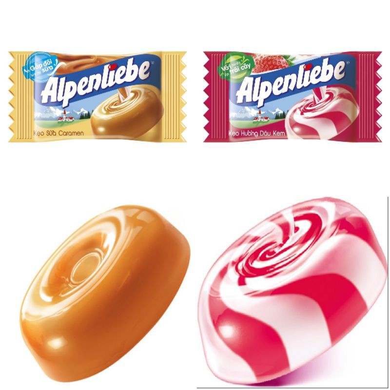 Túi kẹo Alpenliebe® Vị Dâu Kem và Sữa Caramen gói 34 viên | BigBuy360 - bigbuy360.vn