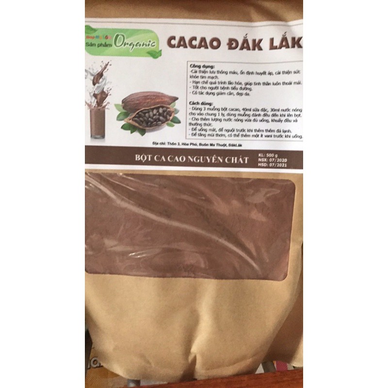 Bột ca cao Đak Lak 500gr, 0.5kg Ca cao sạch