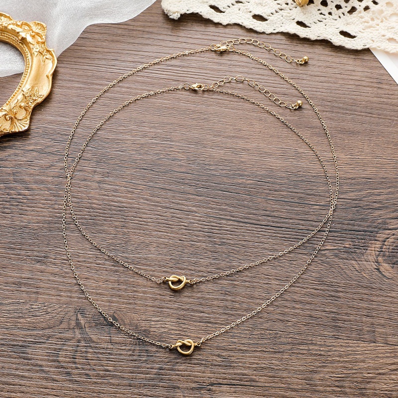 Set 2 / 3 Vòng cổ Tình Bạn Mặt Hình Nút Thắt Bằng Thép Không Gỉ Thời Trang Cho Nữ