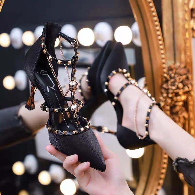 Giày sandal cao gót thời trang hè 2021 sang trọng cho nữ