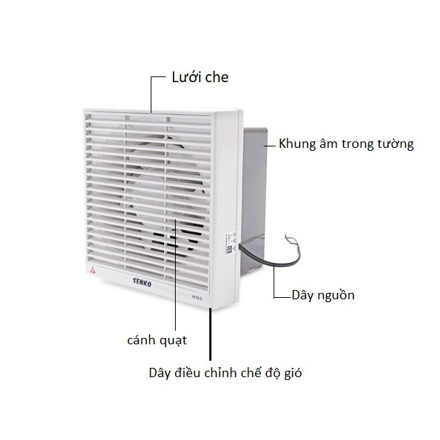 Quạt hút tường Senko H150- BH 2năm chính hãng