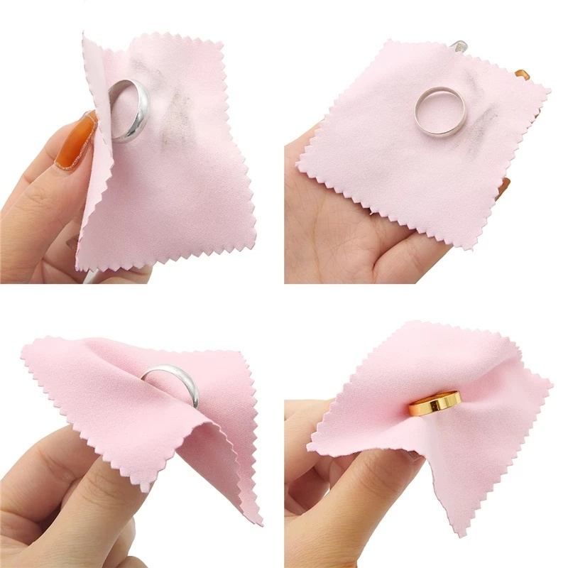 Set 10 khăn đánh bóng lau mắt kính / trang sức màu sắc xinh xắn xinh xắn