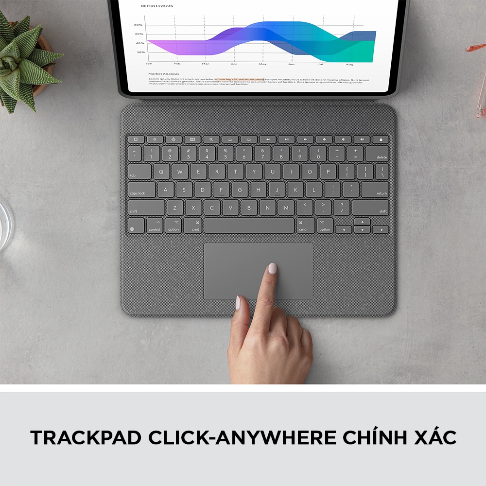 Bao da kèm bàn phím Logitech Combo Touch dành cho iPad Pro 11 và 12.9 inch - Có trackpad