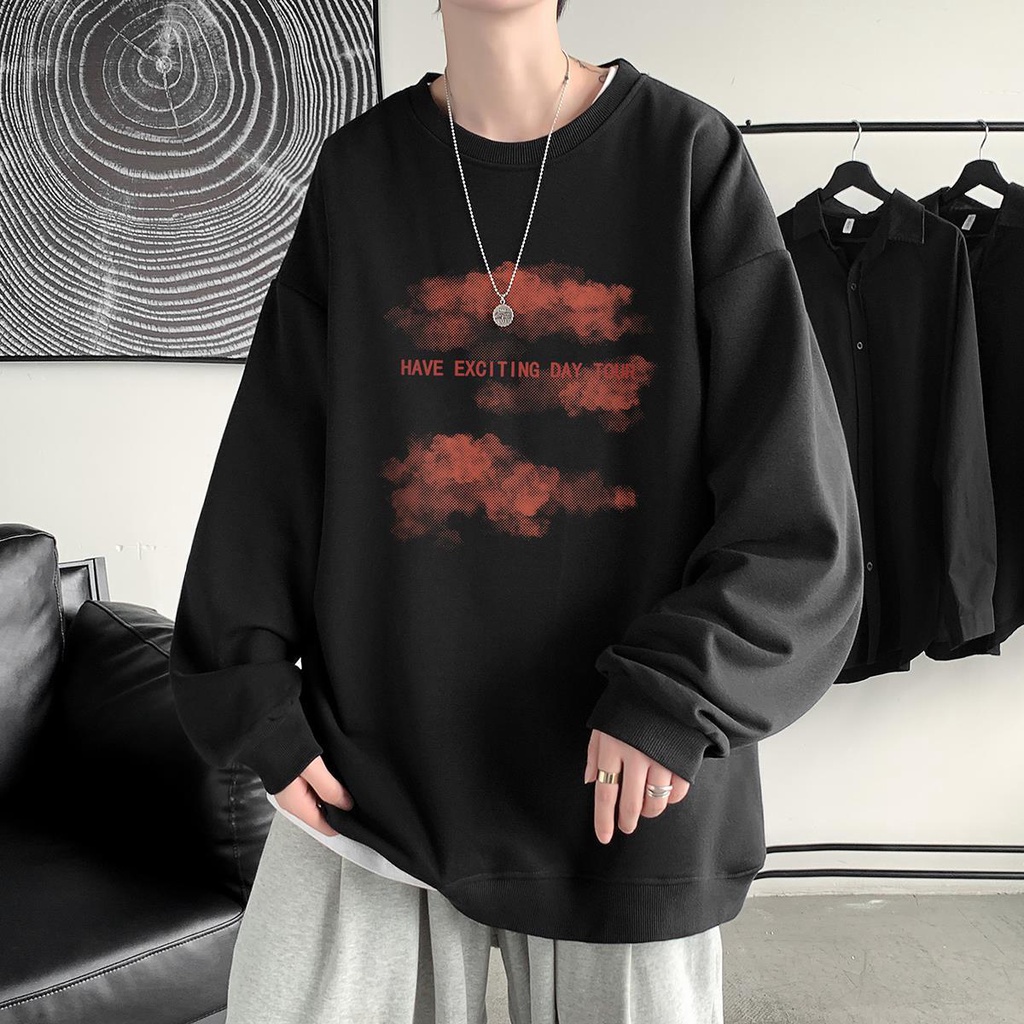 Áo sweater cổ tròn tay dài dáng rộng thời trang xuân thu mới năm 2021