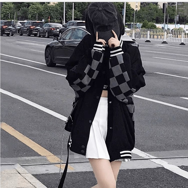 ÁO KHOÁC BOMBER NAM NỮ HỌA TIÊT CARO THỜI TRANG DẠO PHỐ