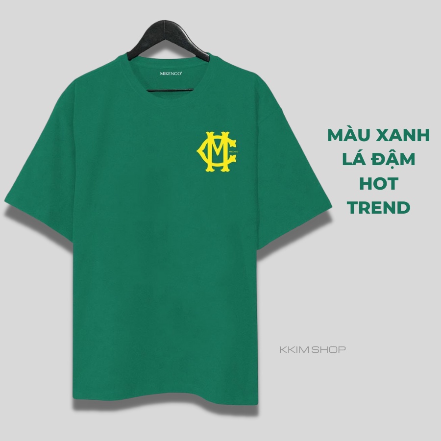 Áo Thun Tay Lỡ MIKENCO INTERLOCKING TSHIRT GREEN, áo phông unisex Form rộng oversize, chất liệu Cotton. KKIM Shop