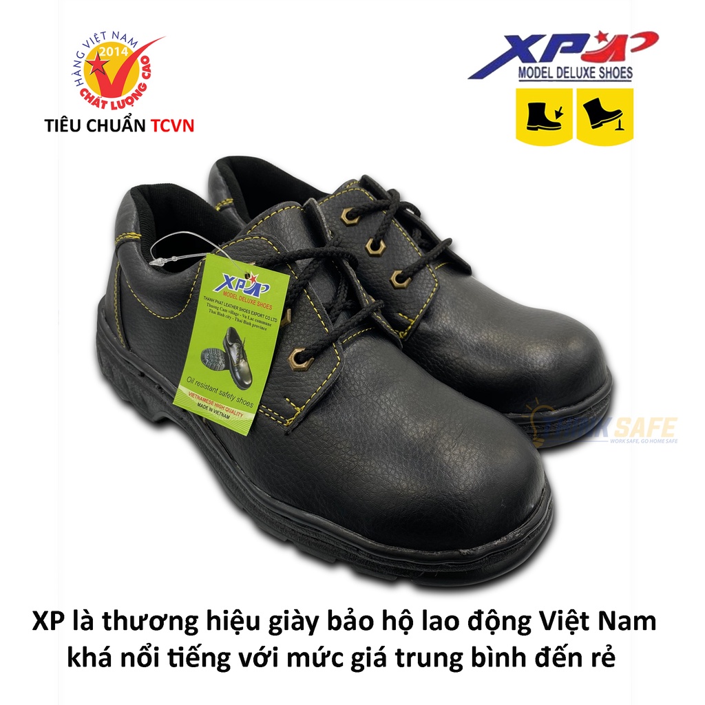 Giày bảo hộ lao động XP mũi và lót thép chống đinh chống dập ngón chống nước, chống va đập (xanh đen) - Thinksafe