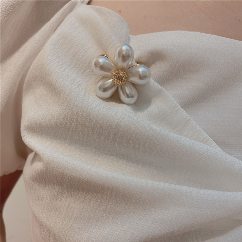 Cài áo hình nơ gắn ngọc trai thời trang