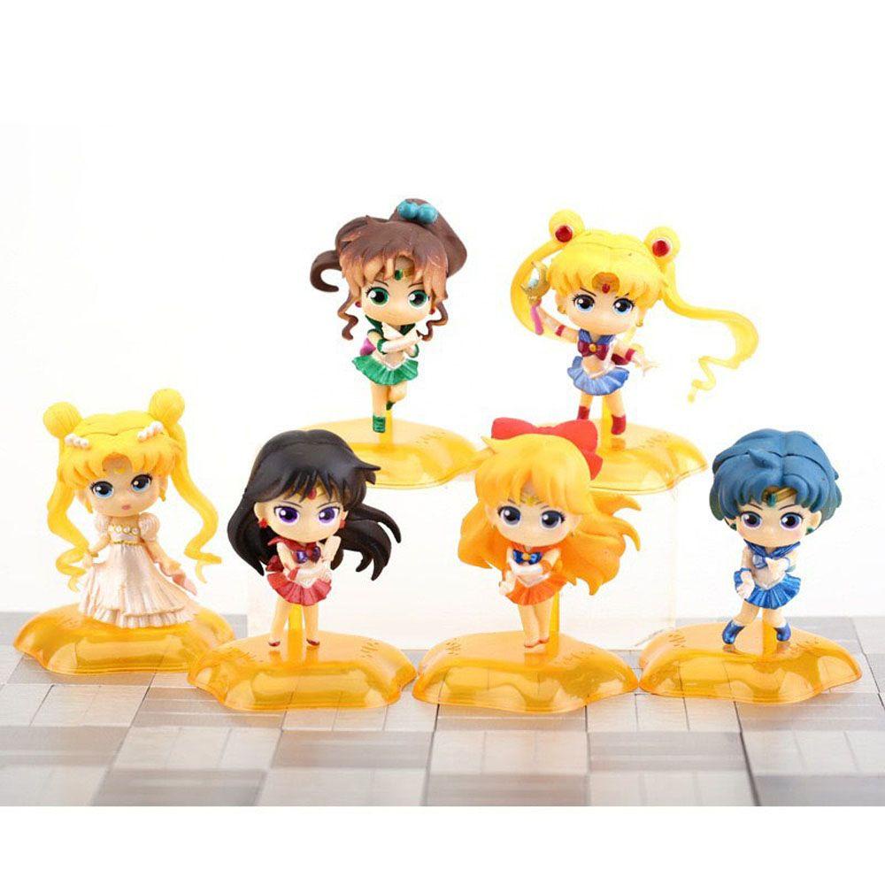 Set 6 Mô Hình Nhân Vật Phim Hoạt Hình Thủy Thủ Mặt Trăng