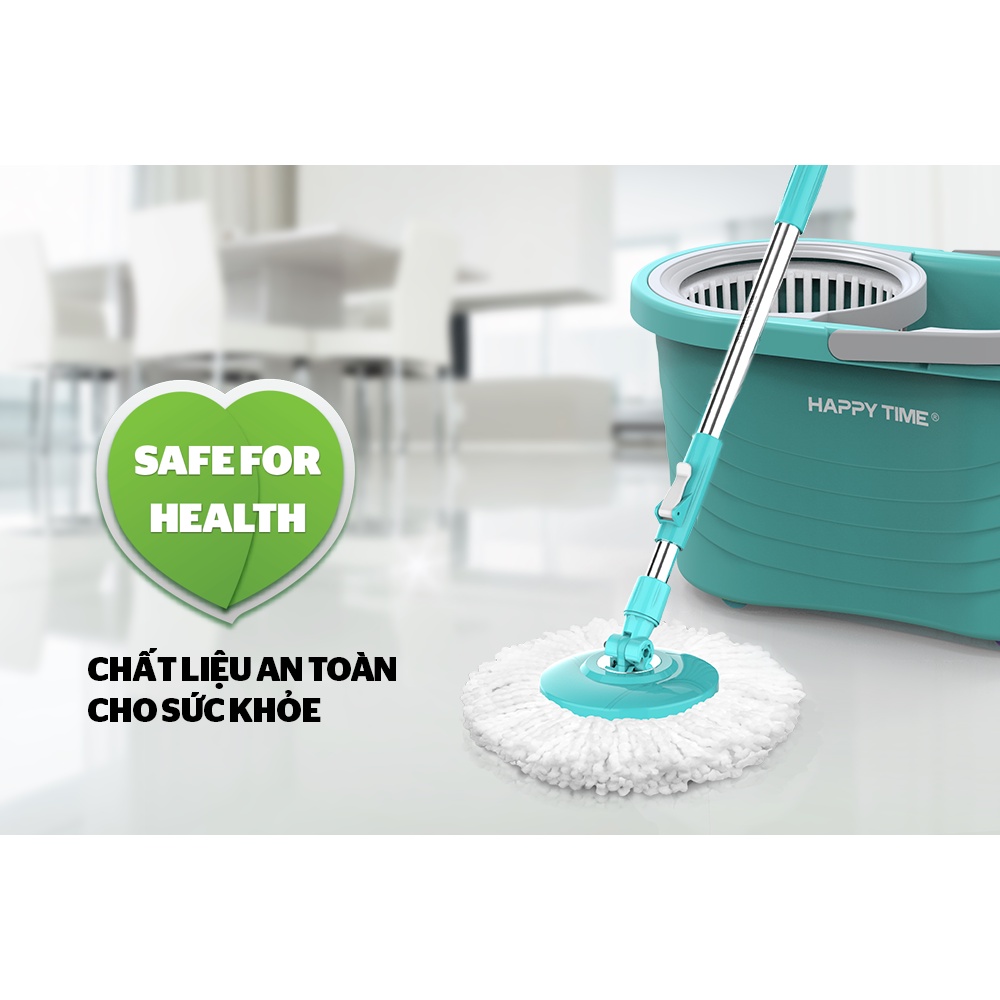 Bộ lau nhà xoay 360 độ HAPPY TIME KH-CL330PB - Không hộp