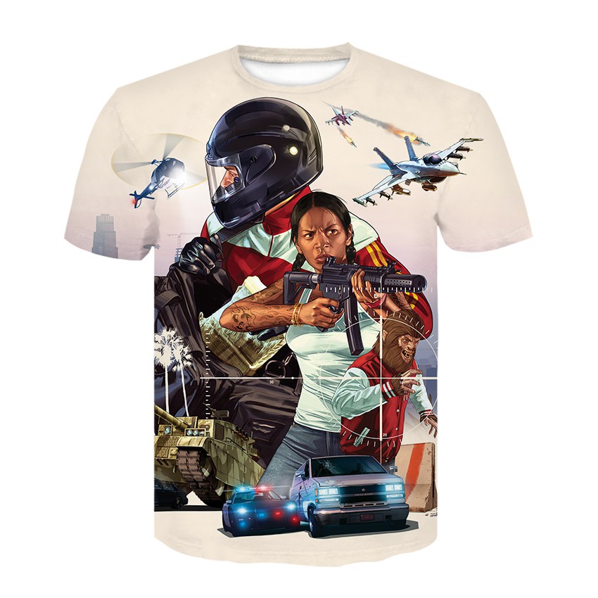 áo thun nữ 3d Grand Inft Auto Game Top Clothing Gta 5