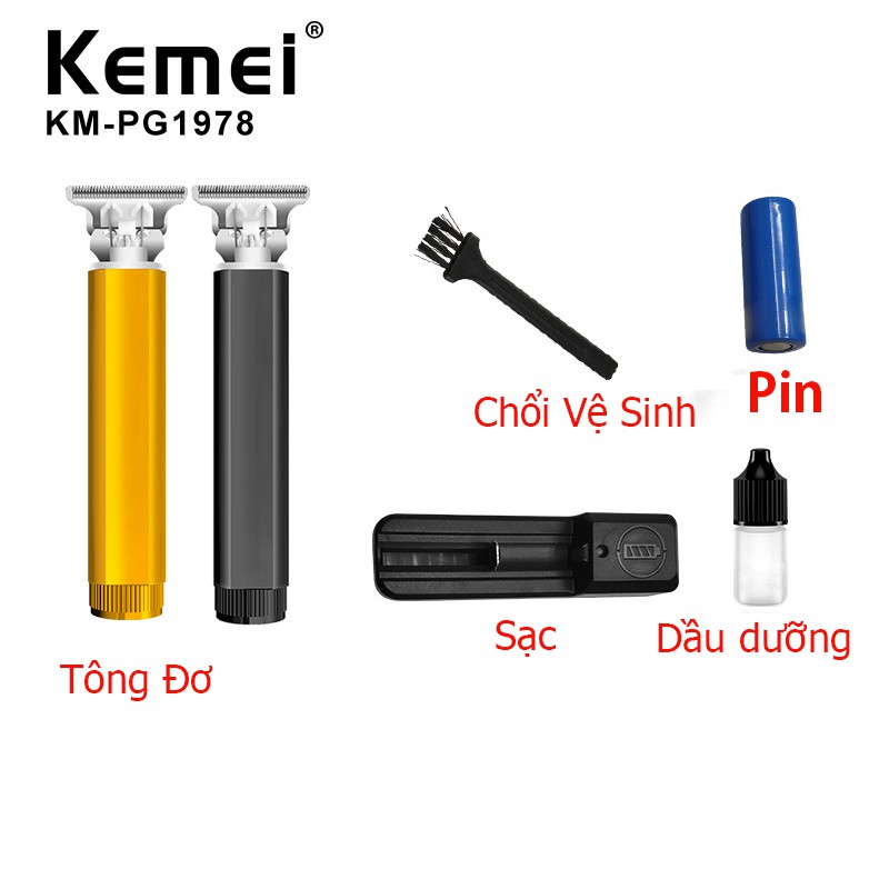 Tông đơ bấm viền cao cấp KEMEI 1978 pin 1500mAh thời gian sử dụng 180 phút