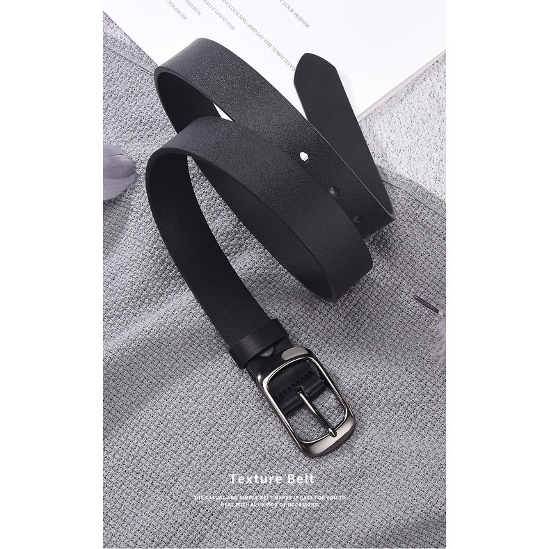 Thắt Lưng Unisex Dây Nịt Lưng Da Bò ForD Asta Accessories Màu Đen Đẹp Bản Nhỏ Nam Nữ Phong Cách Hàn Quốc Cao Cấp
