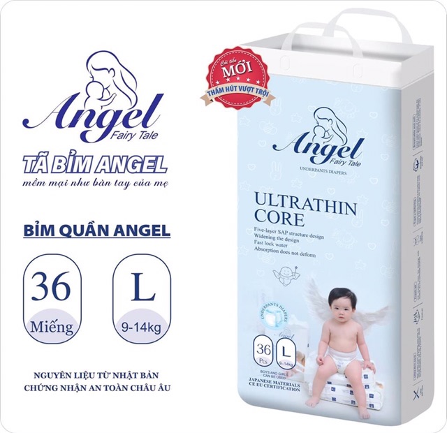 Bỉm Dán/Quần ANGEL bình dân Ultra Absorbent đủ size NB62, S58, M54, L50, XL46, M38, L36