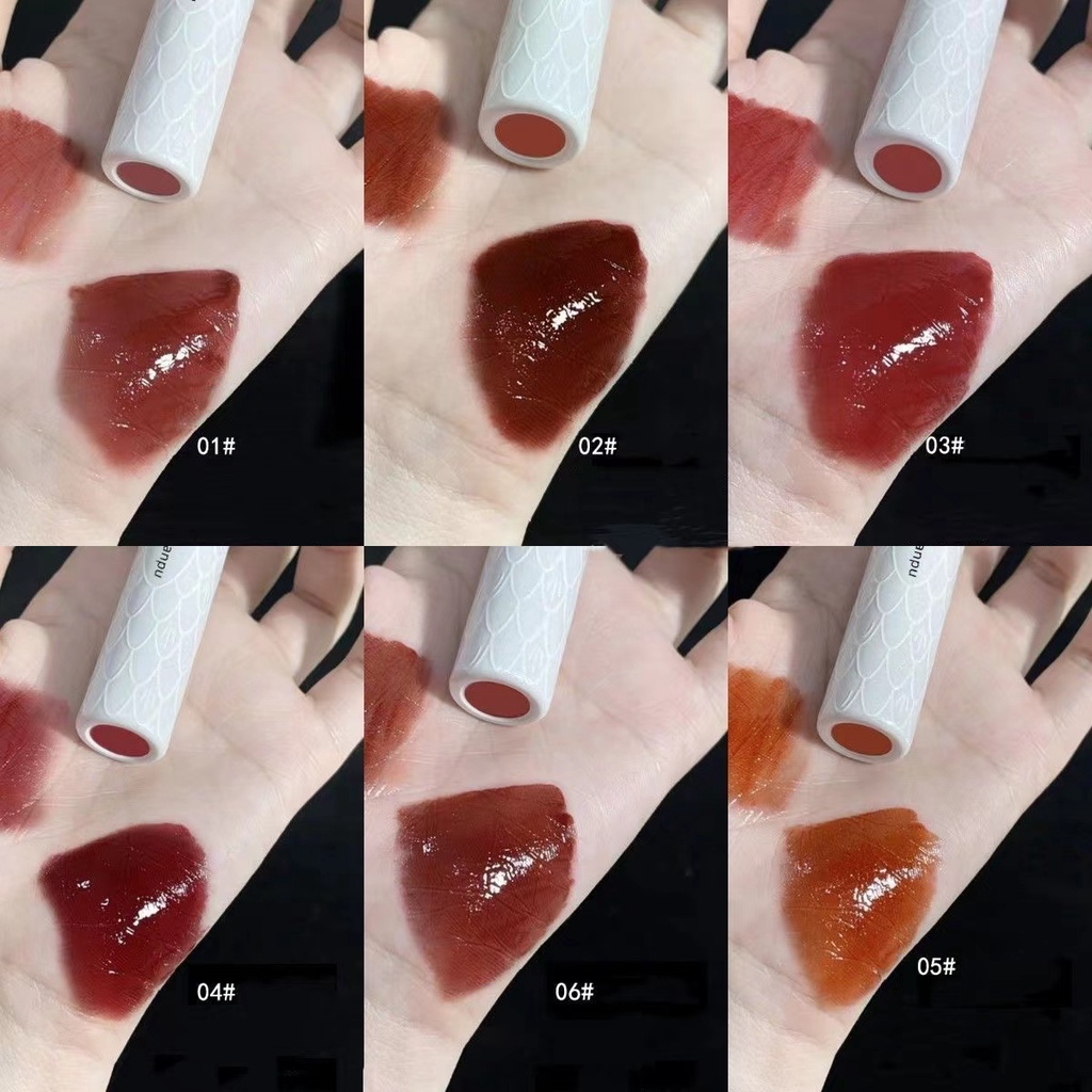Angel Girl DAIMANPU® Son Bóng Dưỡng Ẩm Lâu Trôi Thiết Kế Vỏ Hình Đuôi Nàng Tiên Cá