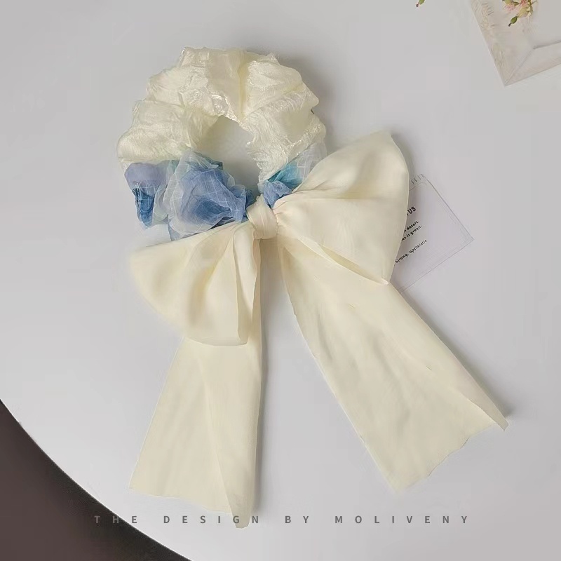 Dây Buộc Tóc Thắt Nơ Ruy Băng Bản Lớn Thanh Lịch Phong Cách Hàn Quốc Cho Nữ