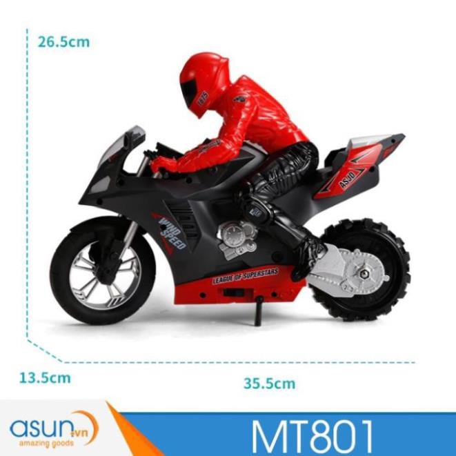 Xe Mô Tô Điều Khiển Từ Xa MT801 Bốc Đầu Gyro tự cân bằng 1:6