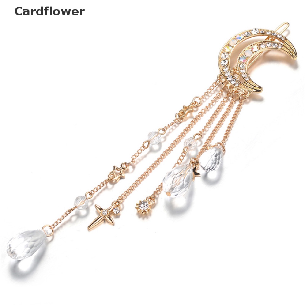 Kẹp Tóc Hình Mặt Trăng Đính Đá Thời Trang Cho Nữ