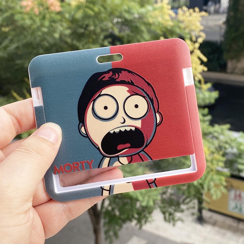 Vỏ Bảo Vệ Thẻ Đi Học / Xe Buýt Hình Rick Và Morty Vui Nhộn Kèm Dây Đeo Cổ Tiện Dụng