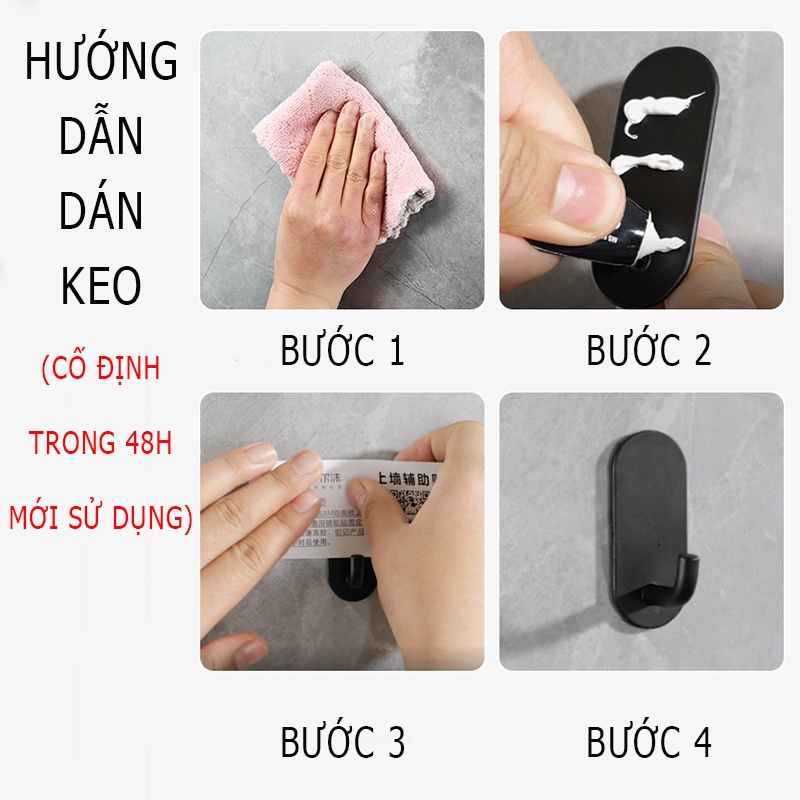 Móc dán tường treo đồ đa năng bằng thép không gỉ sơn tĩnh điện