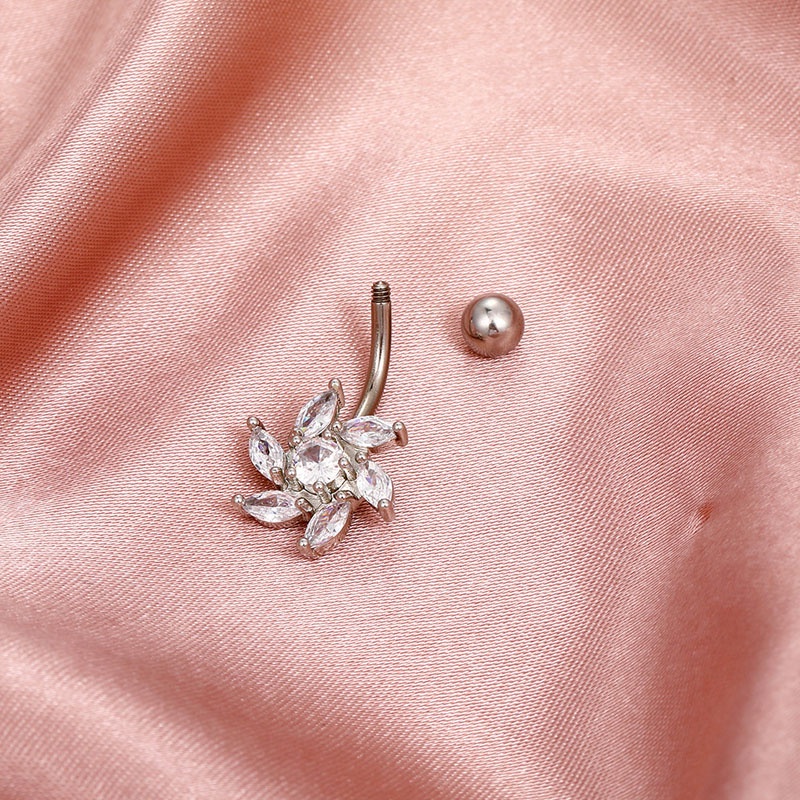 Khuyên rốn hình hoa đính đá thời trang sành điệu cho nữ