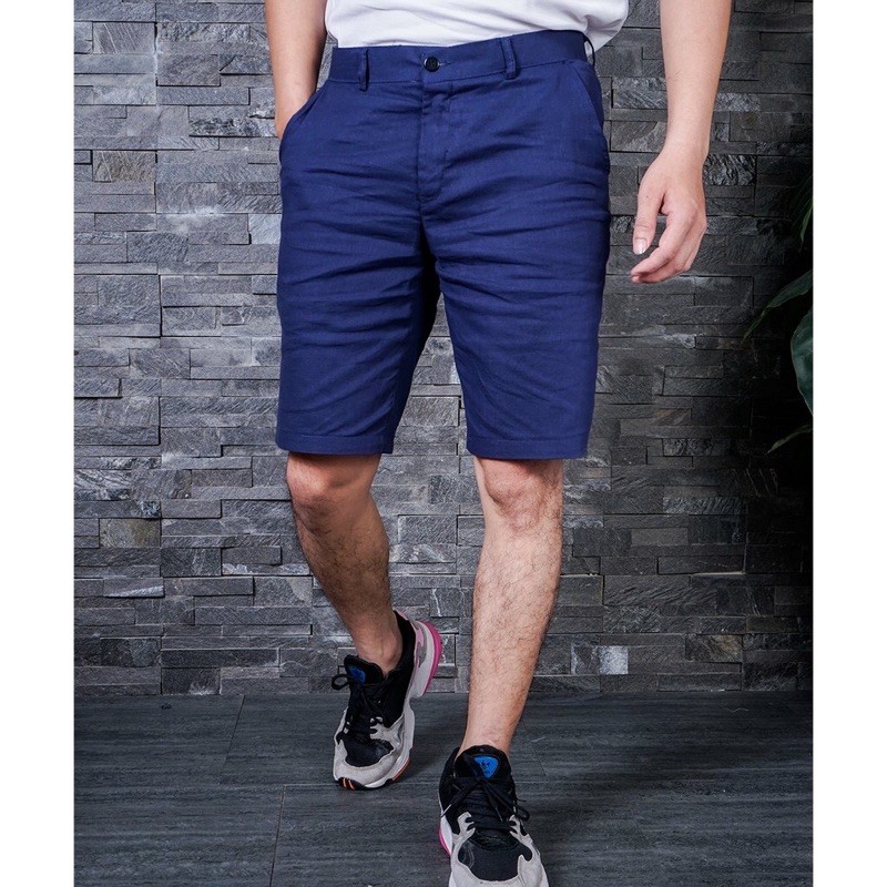Quần short đũi nam thời trang màu xanh đen
