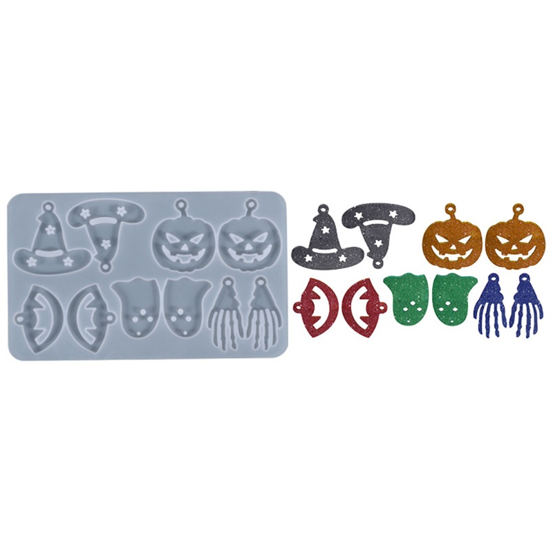 Khuôn Silicone Hình Đầu Lâu / Dơi / Bí Ngô Dùng Làm Đồ Thủ Công Dịp Halloween
